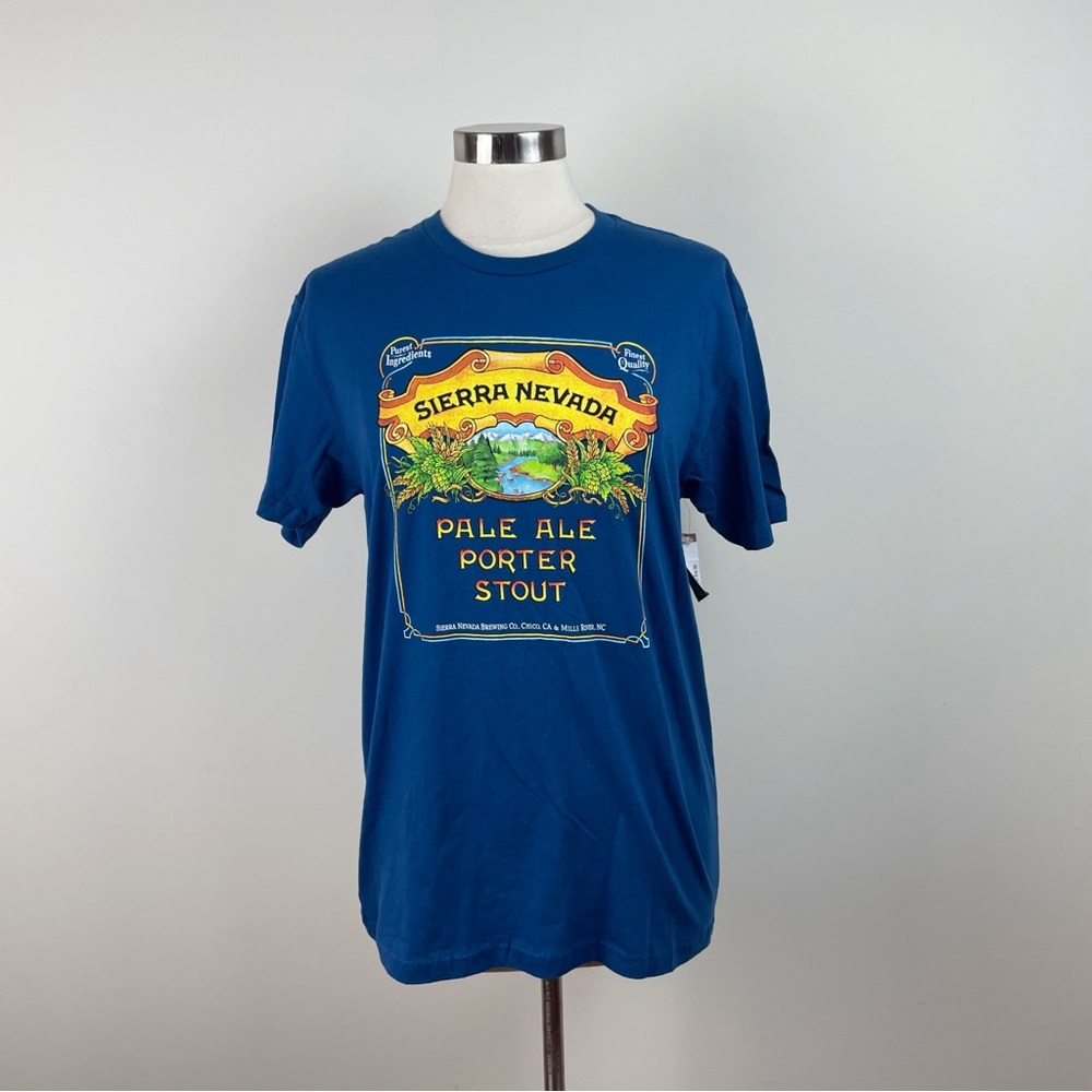 Sierra Nevada Pale Ale Porter Stout Blue Yellow Tee Shirt New Women Medium